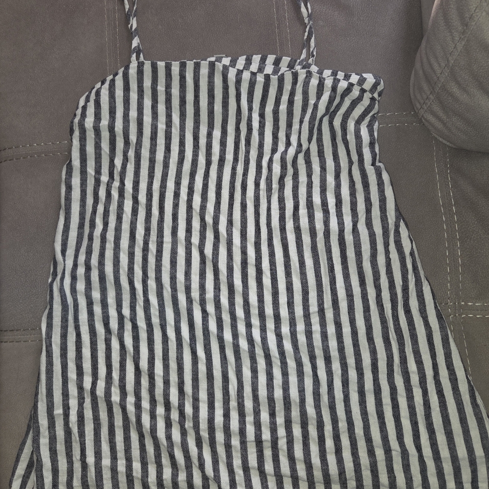 Grey and White Striped Mini Dress